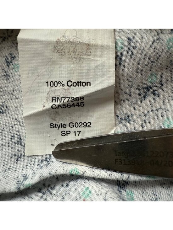 J. Crew Size L Floral Long Sleeve Button Down Classic Shirt Blue Preppy - Picture 7 of 12